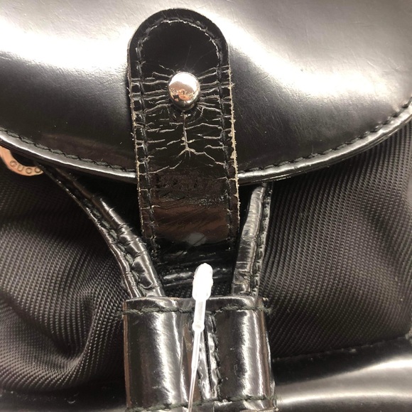 Authentic GUCCI Logos Bamboo Mini Backpack Bag Nylon Leather Black Italy - Picture 9 of 15